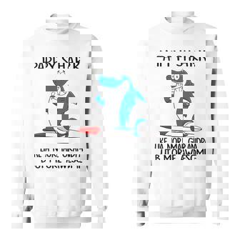 Pappy Grandpa Gift Pappy Shark Like A Normal Grandpa But More Awesome Sweatshirt - Seseable