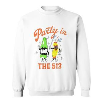 Party In The 513 Baseball Player Sweatshirt | Mazezy
