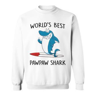 Pawpaw Grandpa Gift Worlds Best Pawpaw Shark Sweatshirt - Seseable