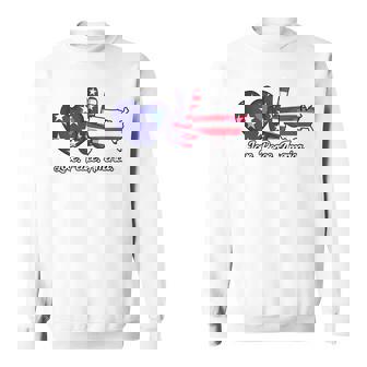 Peace Love America 4Th Of July Women American Flag Sweatshirt - Seseable