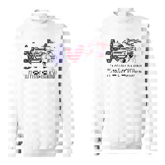 Peace Love Dachshund 4Th Of July Patriotic American Usa Flag Sweatshirt | Seseable FR