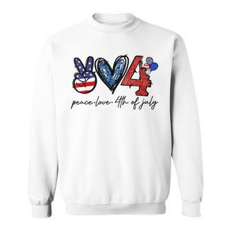Peace Love Freedom 4Th Of July Independence Day Sweatshirt - Seseable