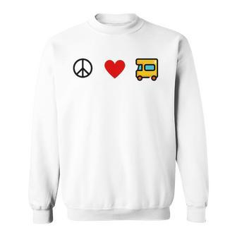Peace Love Rv Camp Van Travel Fun Graphic Travel Sweatshirt | Mazezy