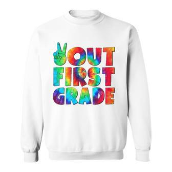 Peace Out First 1St Grade Graduation Last Day Of School Sweatshirt | Mazezy