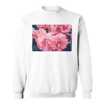 Pink Roses In Garden Sweatshirt | Favorety AU