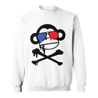 Pirate Monkey Dripping Monkey And Crossbones Sweatshirt - Thegiftio UK