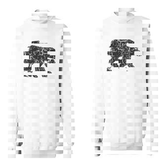 Polar Bear Distressed Print - Vintage Polar Bear Sweatshirt | Mazezy