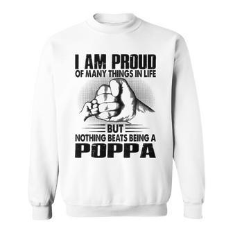 Poppa Grandpa Gift Nothing Beats Being A Poppa Sweatshirt - Seseable