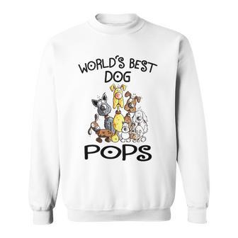 Pops Grandpa Gift Worlds Best Dog Pops Sweatshirt - Seseable