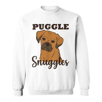 Puggle Dog Snuggles Funny Cute Pug Beagle Mom Dad Sweatshirt | Favorety CA