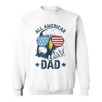 Retro All American Dad 4Th Of July Daddy Eagle Usa Sweatshirt - Seseable