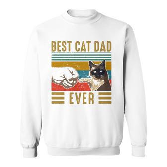 Retro Vintage Best Cat Dad Ever Fathers Day Siamese Cat Sweatshirt | Mazezy