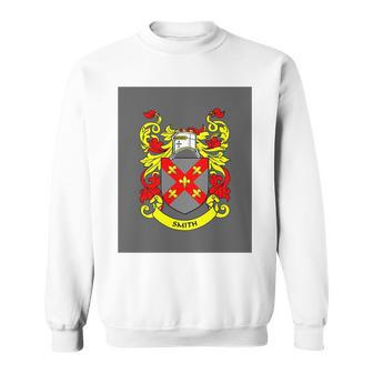 Smith Family Coat Of Arms Red And Gold House Shield Gray Background Graphic T Shirt Sweatshirt - Seseable