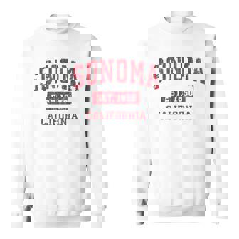 Sonoma California Ca Vintage Sports Design Red Design Sweatshirt | Mazezy