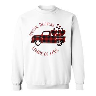 Special Delivery Valentines Car Red Plaid Sweatshirt | Favorety AU