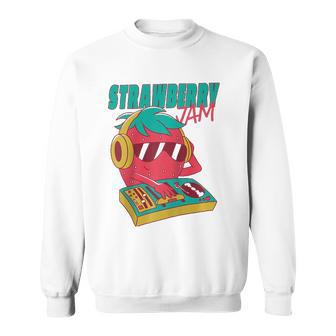 Strawberry Jam Dj - Strawberry Is My Jam Sweet Strawberry Raglan Baseball Tee Sweatshirt | Mazezy