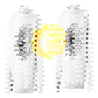 Sunflower Skull She Is Sunshine Mixed With A Hurricane V2 Sweatshirt - Thegiftio UK