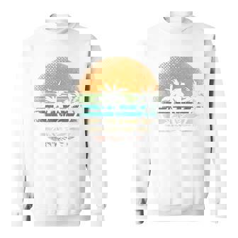 Sunset Beach Palm Trees Summer Vibes Retro Tropical Summer Sweatshirt - Thegiftio