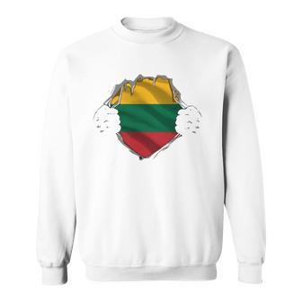 Super Lithuanian Heritage Patriot Proud Lithuania Roots Flag Sweatshirt | Mazezy
