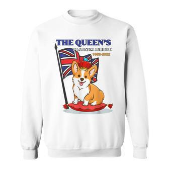 The Queen’S Platinum Jubilee 1952-2022 Corgi Union Jack Sweatshirt | Mazezy