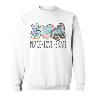 Tie Dye Roller Skating For N Girls | Peace Love Skate Sweatshirt - Thegiftio UK