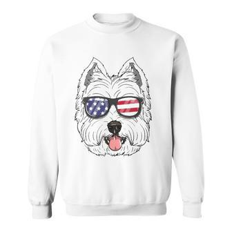 West Highland White Terrier Dog 4Th Of July American Westie Sweatshirt | Mazezy