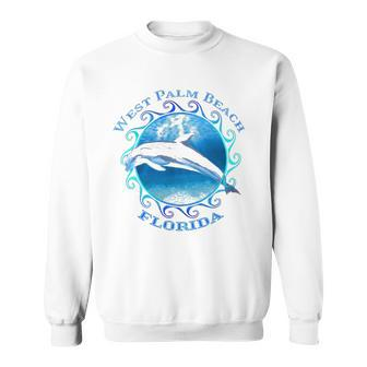 West Palm Beach Florida Vacation Souvenir Dolphin Sweatshirt | Mazezy
