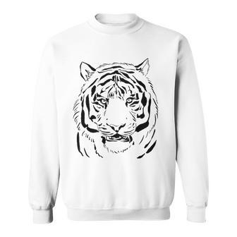 White Tiger Head For Men And Tiger Dad And Tiger Lover Sweatshirt - Thegiftio