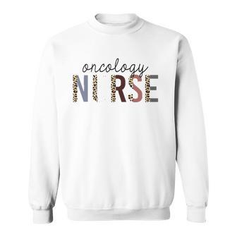 Womens Oncology Nurse Leopard Print Nursing School Women Sweatshirt - Thegiftio UK