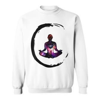 Zen Buddhism Inspired Enso Cosmic Yoga Meditation Art Sweatshirt - Seseable
