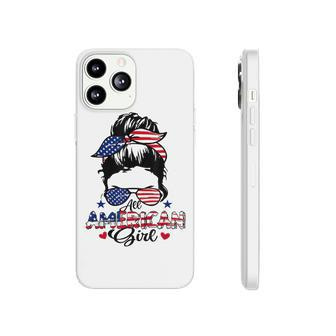 All American Girls 4Th Of July Messy Bun Patriotic Phonecase iPhone - Seseable