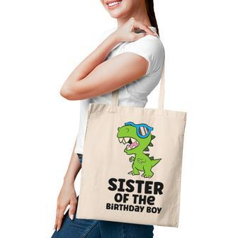 Dinosaur Birthday Sister Of The Birthday Boy Tote Bag | Mazezy