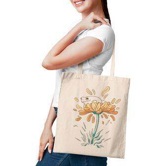 Frog On Flowers Nature Flower Leaves Petals Tote Bag | Mazezy