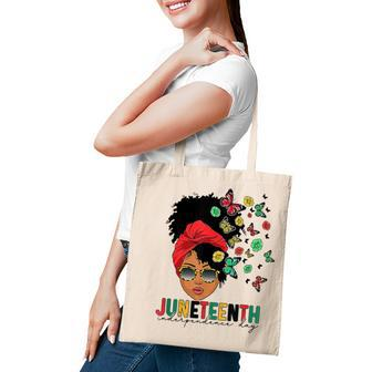 Junenth Is My Independence Day Black Queen And Butterfly Tote Bag | Mazezy CA