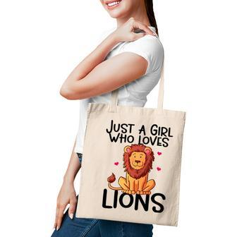 Just A Girl Who Loves Lions Cute Lion Animal Costume Lover Tote Bag | Mazezy