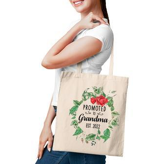 Promoted To Grandma Est 2022 Women Flower First Time Grandma Tote Bag | Mazezy