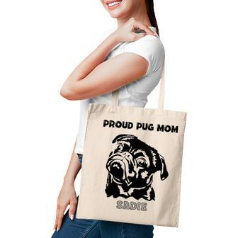 Proud Pug Mom With Pug Portrait Tote Bag | Mazezy
