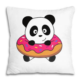 Cute Panda Bear Pandas Donut Sprinkles Pillow | Mazezy