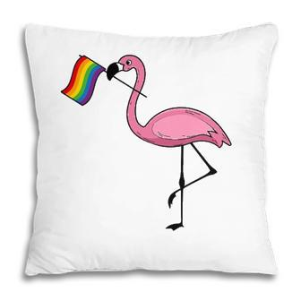 Flamingo Lgbt Flag Cool Gay Rights Supporters Gift Pillow | Mazezy