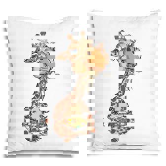 Giraffe Eating Ramen Kawaii Giraffe Japanese Noodle Pillow | Mazezy