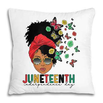 Junenth Is My Independence Day Black Queen And Butterfly Pillow | Mazezy CA