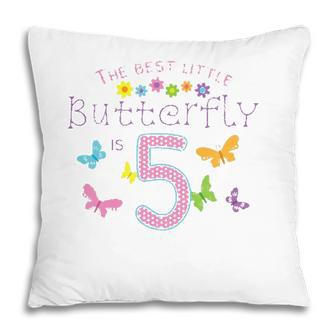 Kids 5Th Fifth Birthday Party Cake Little Butterfly Flower Fairy Pillow | Mazezy