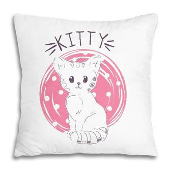 Kids Cat Kitten Kitty Girl Pillow | Mazezy