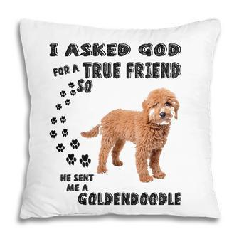Mini Goldendoodle Quote Mom Doodle Dad Art Cute Groodle Dog Pillow