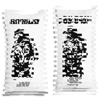 Proud Pug Mom With Pug Portrait Pillow | Mazezy