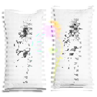 Schizencephaly Awareness Sunflower Green And Purple Ribbon Pillow | Mazezy