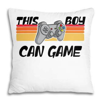 This Boy Can Game Funny Retro Gamer Gaming Controller Pillow - Monsterry
