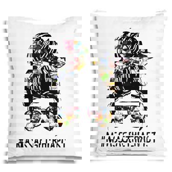 Women Lotus Massage Therapist Messy Bun Gift Pillow | Mazezy