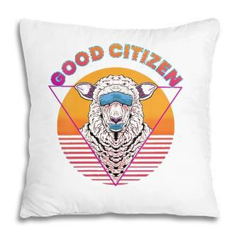 Womens Good Citizen Sheep Duct Tape Vaporwave V Neck Pillow | Mazezy