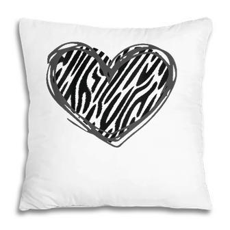 Womens Heart Zebra Print - I Love Zebra Pillow | Mazezy
